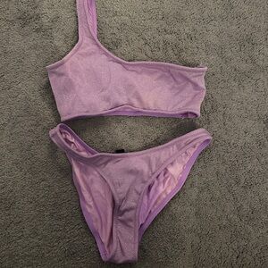 Triangl Purple One-Shoulder Bikini Set
